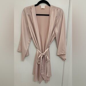 Le Rose Blush Pink Satin Robe